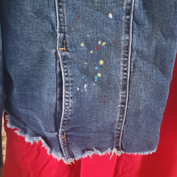 Ashley Stewart Blue Denim Grafitti Style Denim Jacket Size: 26/28 (NWT) - Picture 4 of 16